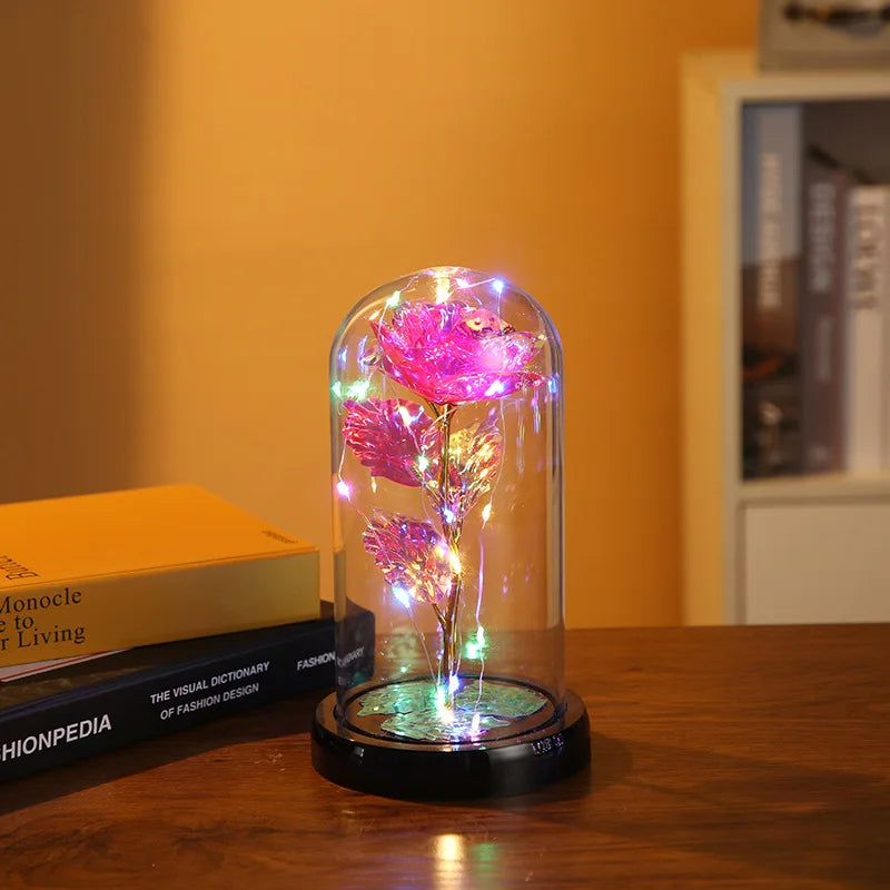 Rose Éternelle sous Cloche en Verre