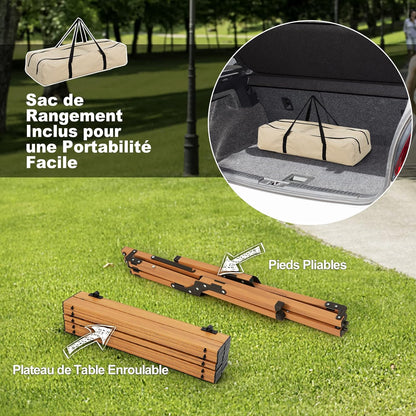 GOPLUS Table de Camping طاولة نزهة قابلة للطي