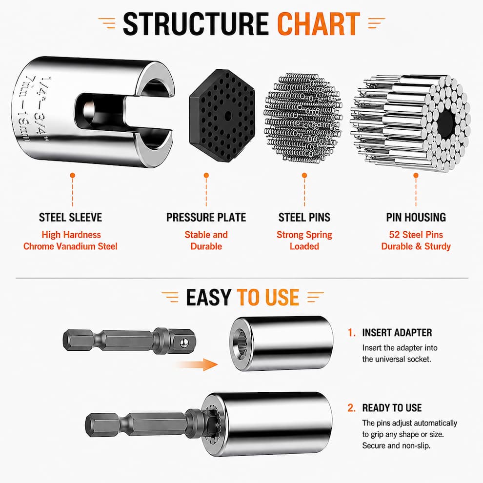 Universal Socket Adapter Set